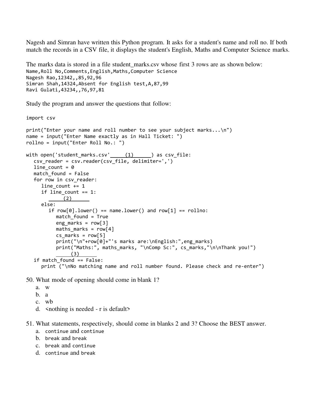 CBSE Class 12 Computer Science Term 1 Practice Questions 2021-22 - Page 13