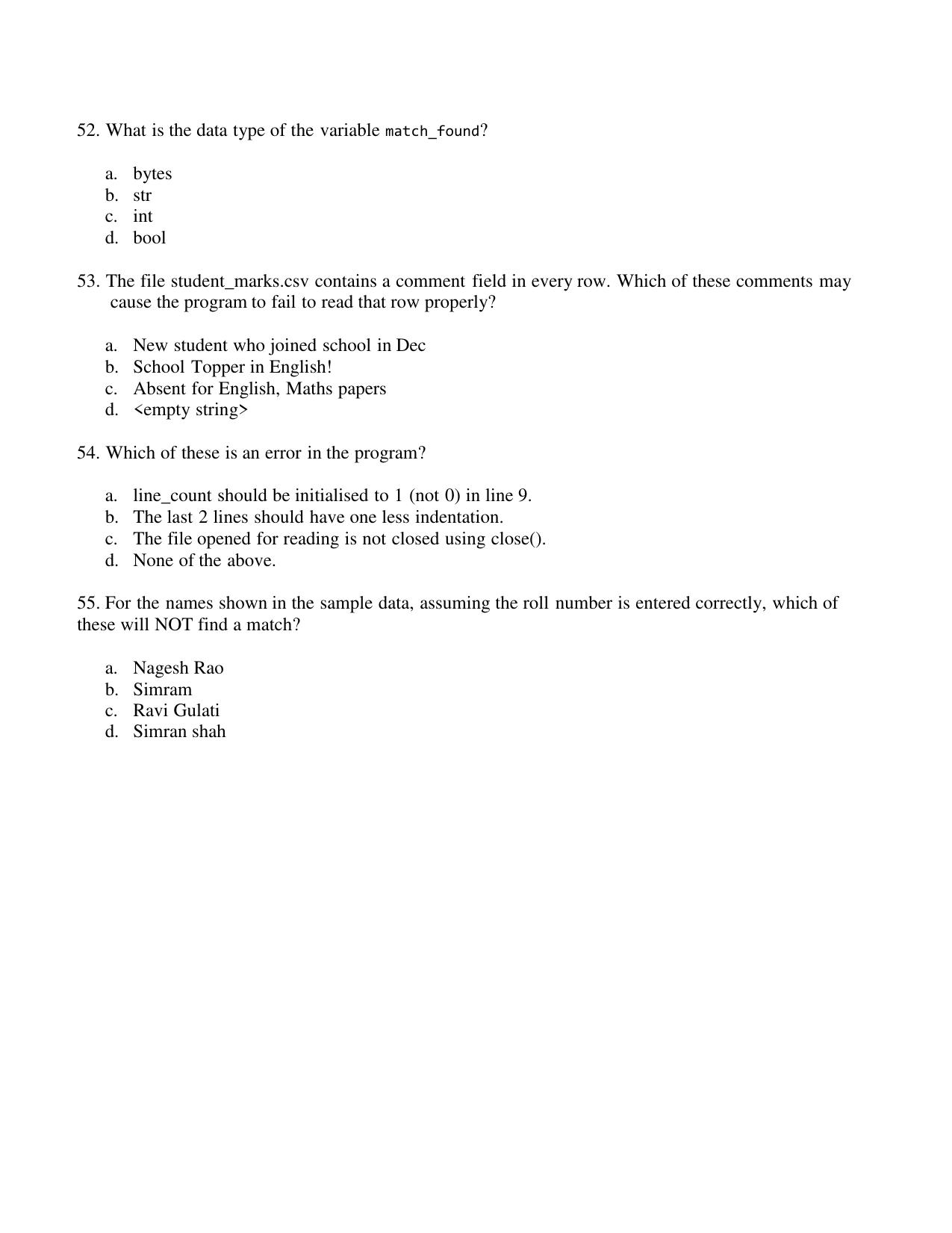 CBSE Class 12 Computer Science Term 1 Practice Questions 2021-22 - Page 14