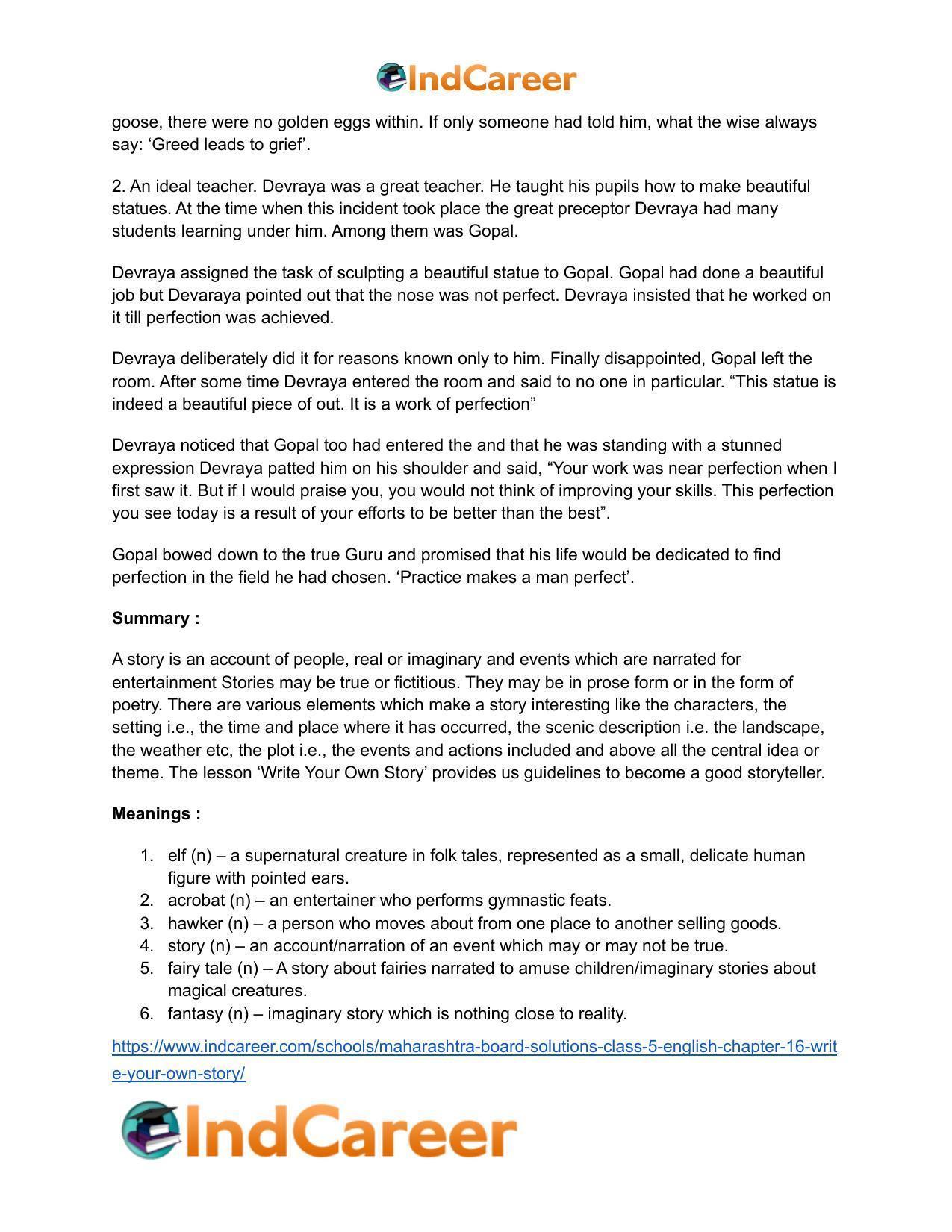 Maharashtra Board Solutions Class 5-English: Chapter 16- Write your own Story - Page 4