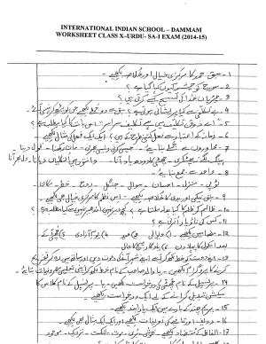 CBSE Worksheets for Class 10 Urdu Assignment 2