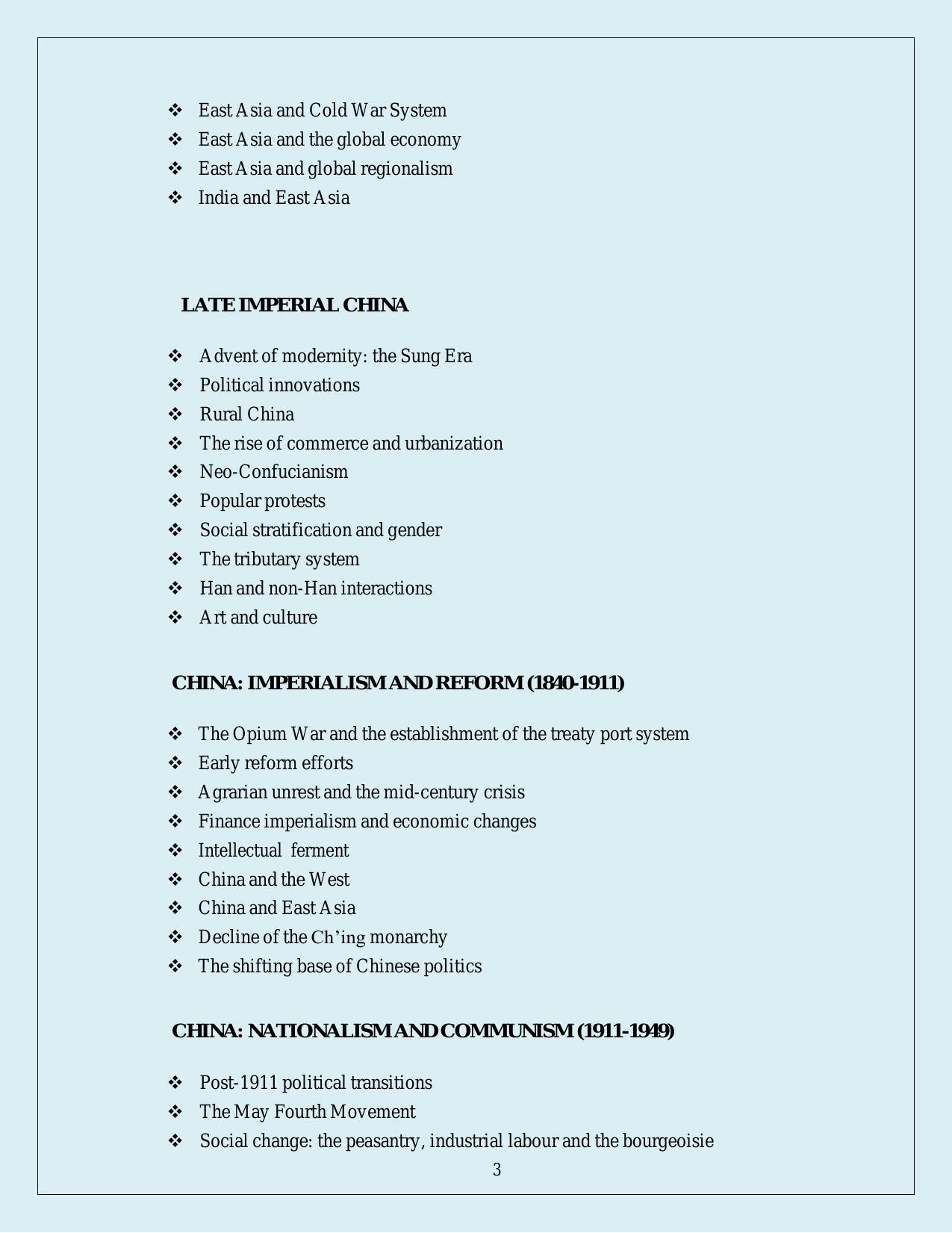 NTA PhD Entrance Exam East Asian Studies Syllabus - Page 3