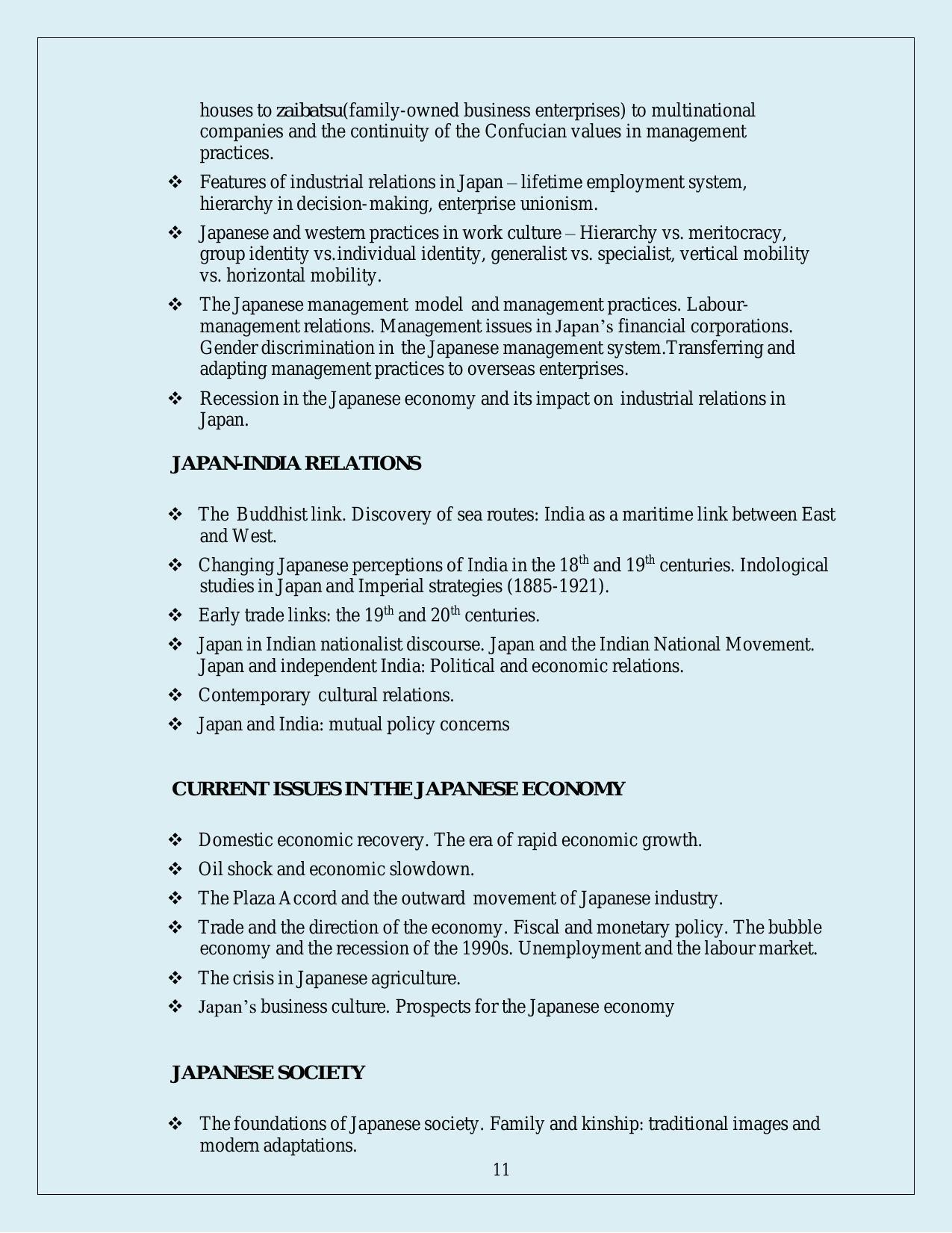 NTA PhD Entrance Exam East Asian Studies Syllabus - Page 11