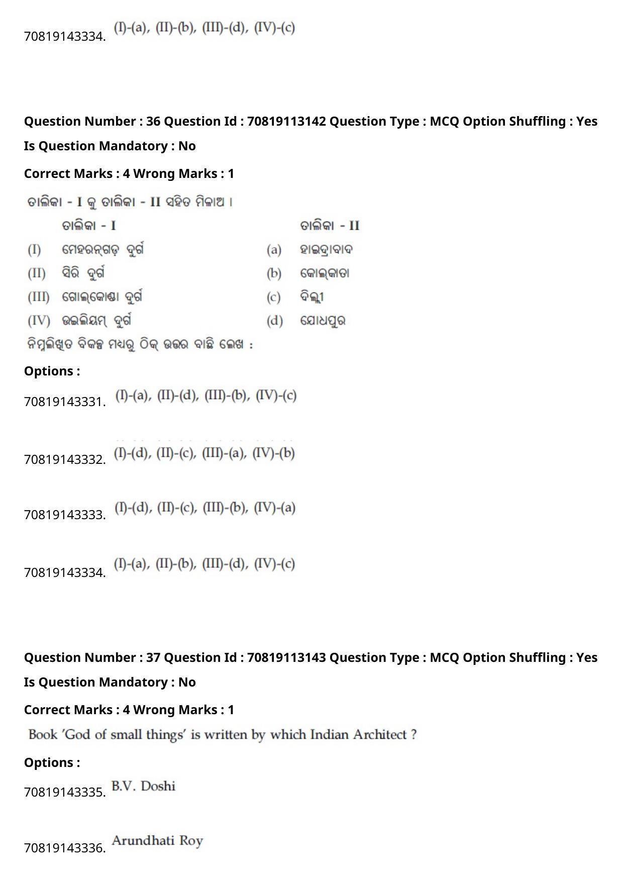 JEE Mains 2021: B Arch & B Planning Odiya (Shift 2) 23-02-2021 Question Paper - Page 42