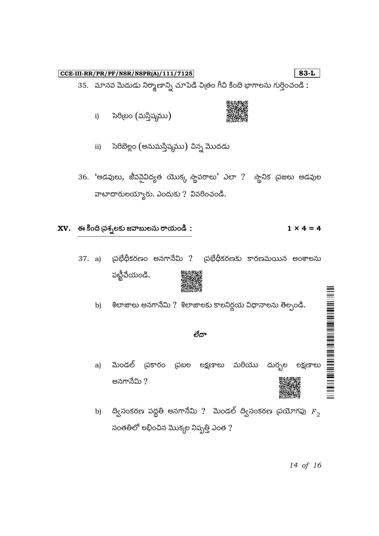 Karnataka SSLC Science (Telugu Medium) Exam 3 Question Paper 2024 (A Version) - Page 14