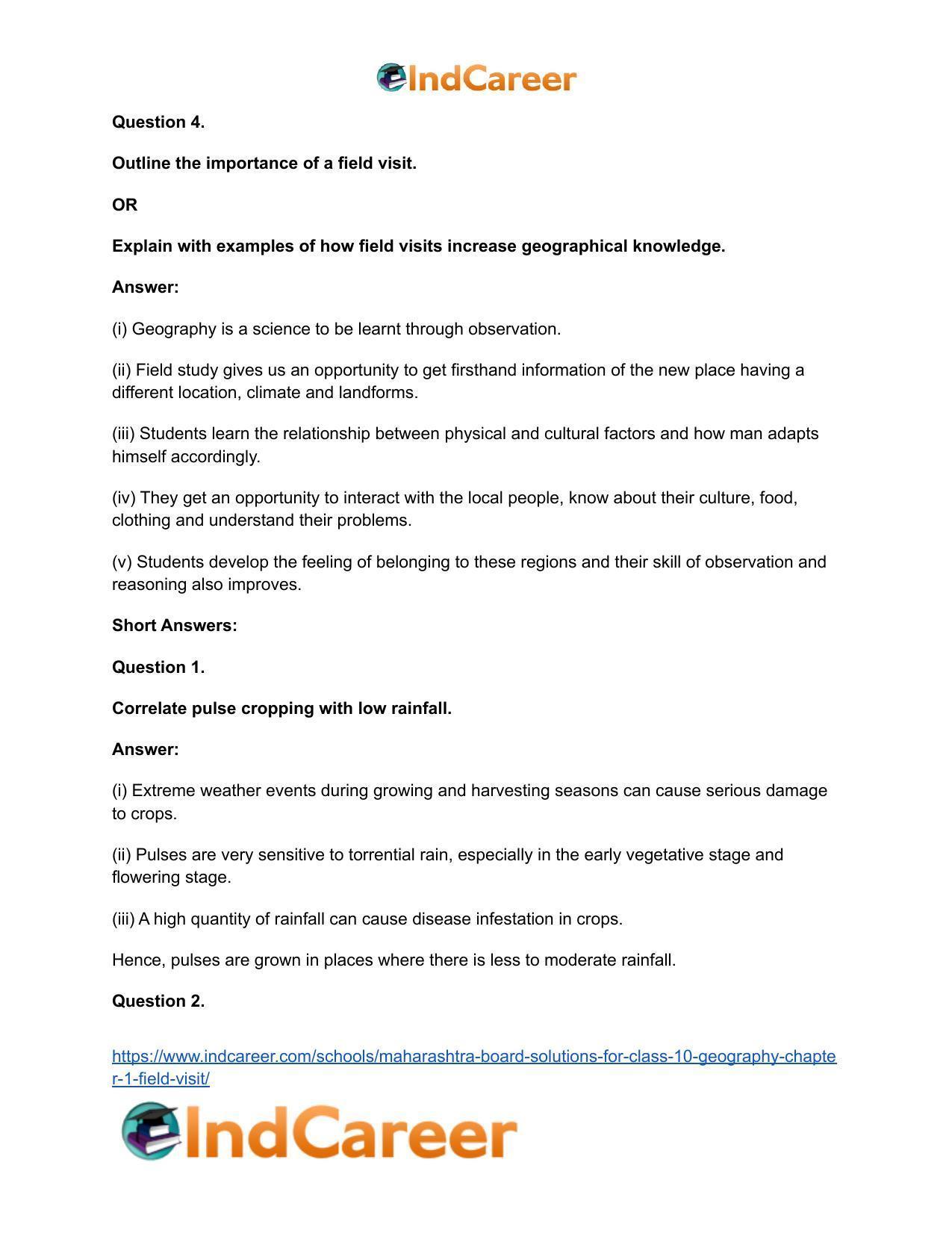Maharashtra Board Solutions for Class 10- Geography: Chapter 1- Field Visit - Page 4