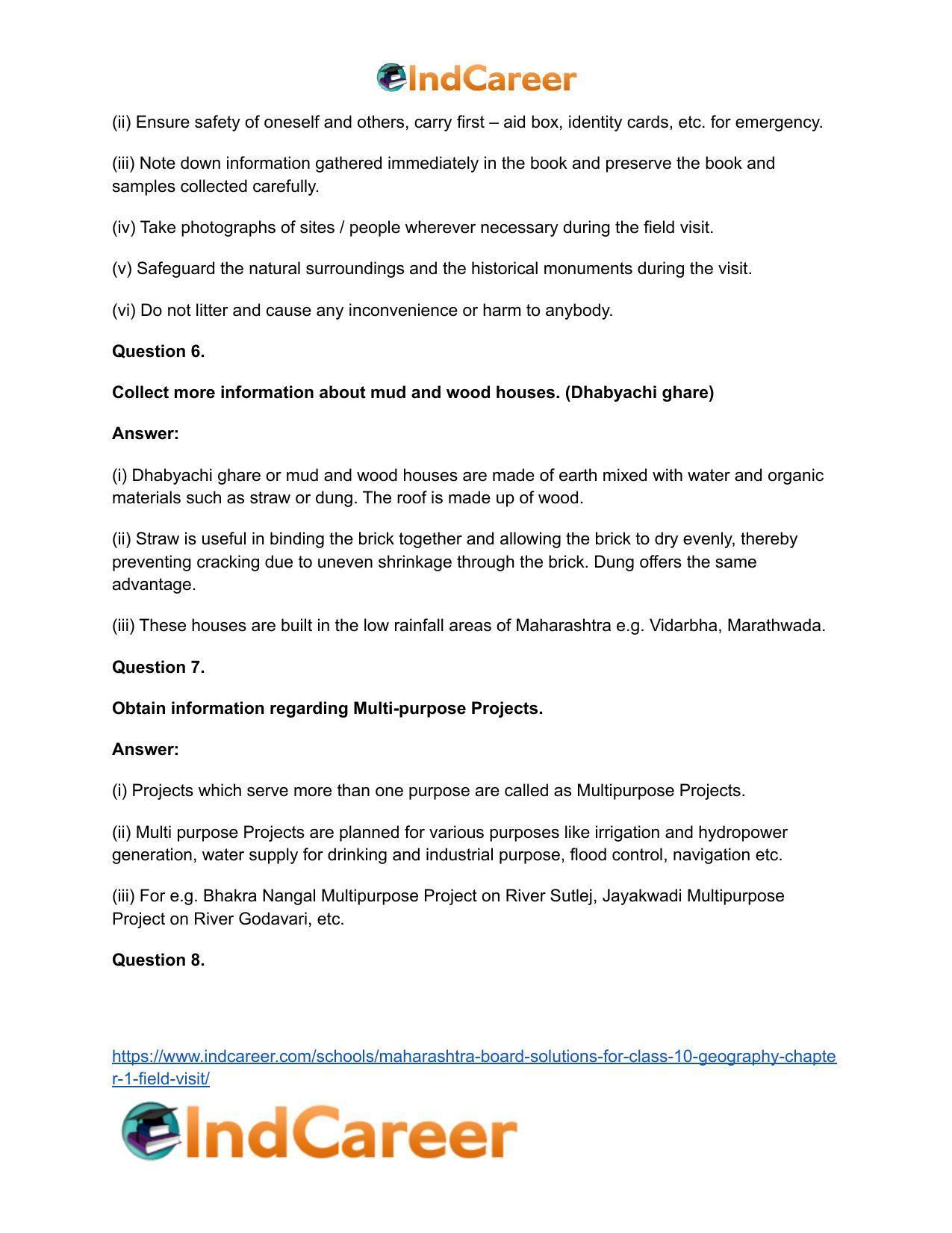 Maharashtra Board Solutions for Class 10- Geography: Chapter 1- Field Visit - Page 7