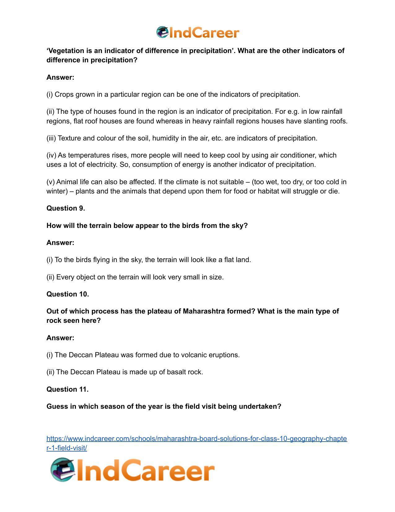 Maharashtra Board Solutions for Class 10- Geography: Chapter 1- Field Visit - Page 8
