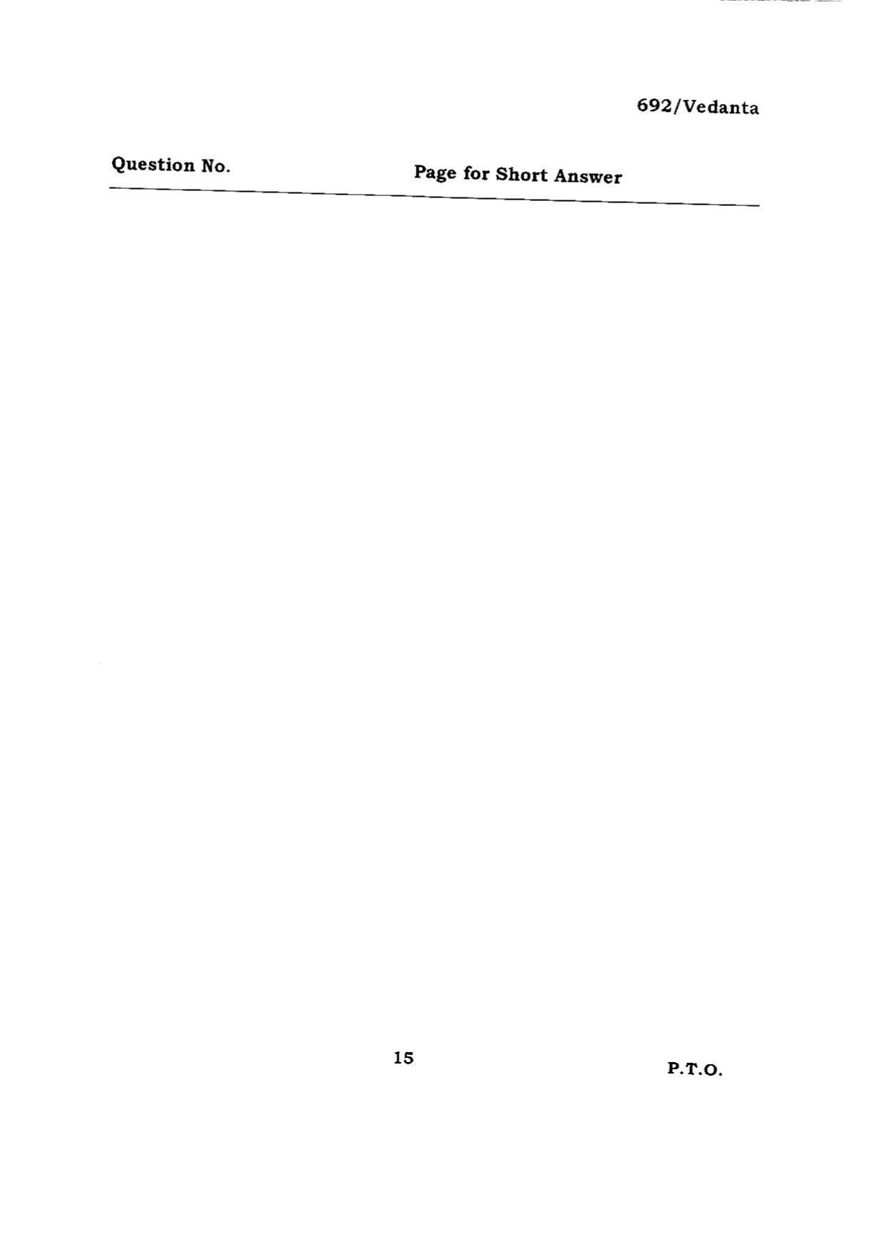 BHU RET VEDANTA 2015 Question Paper - Page 15