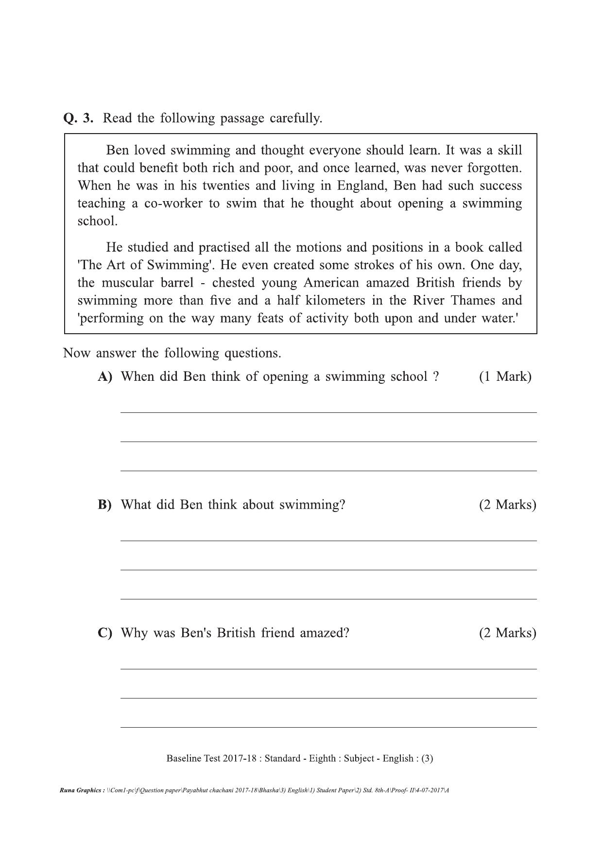 Maharashtra Board Class 8 English इंग्रजी Set A (संच-अ) Question Bank - Page 3