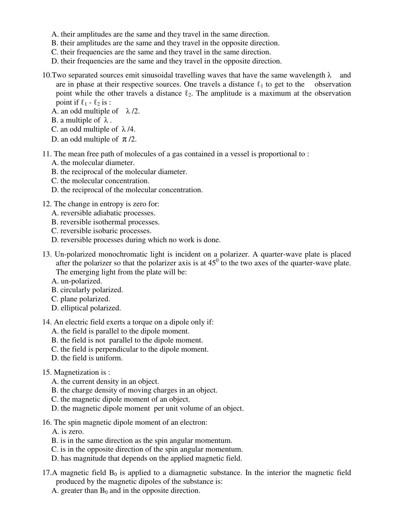 PU CET PG 2017 Question Paper - Page 2