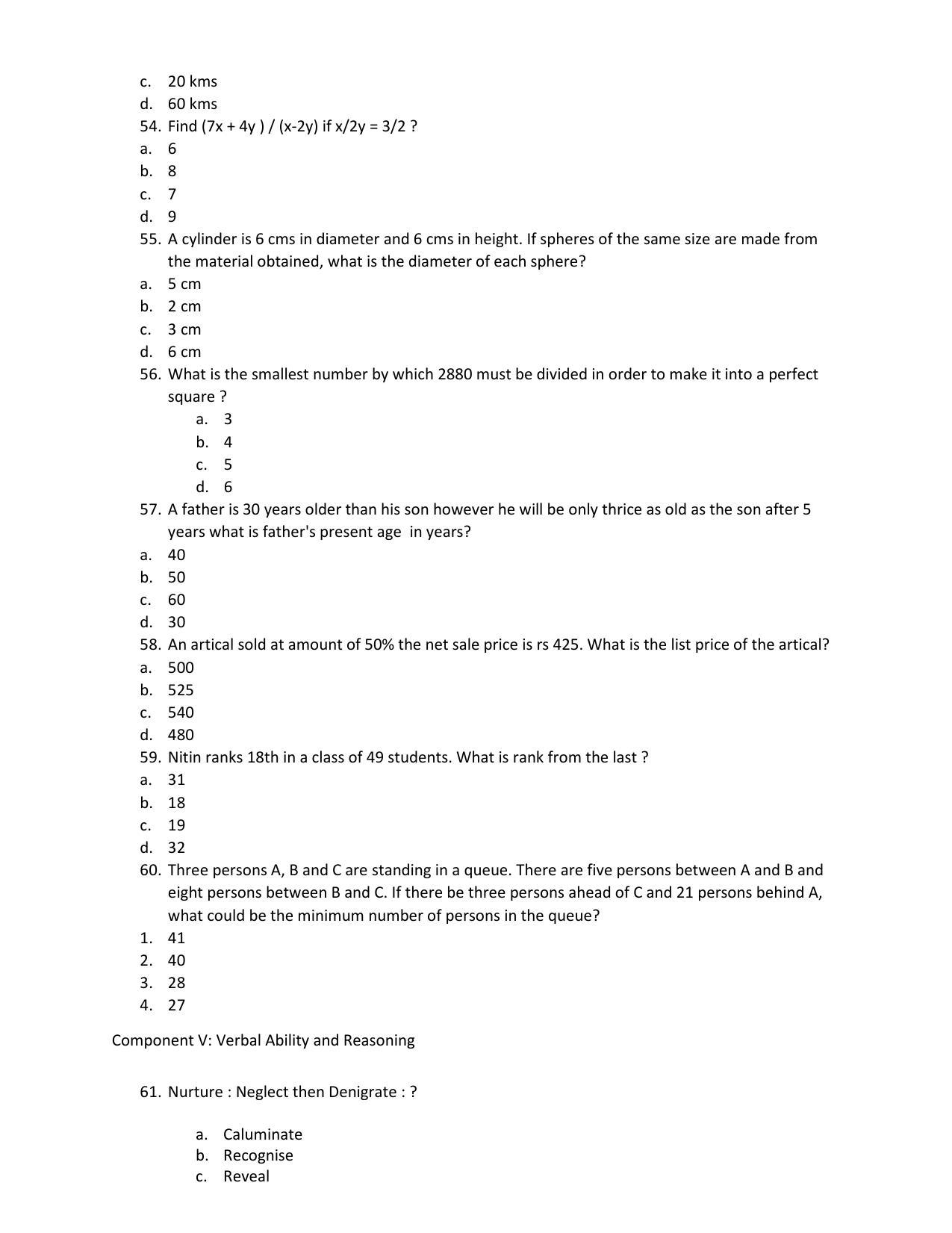 PU CET PG 2017 Question Paper - Page 25