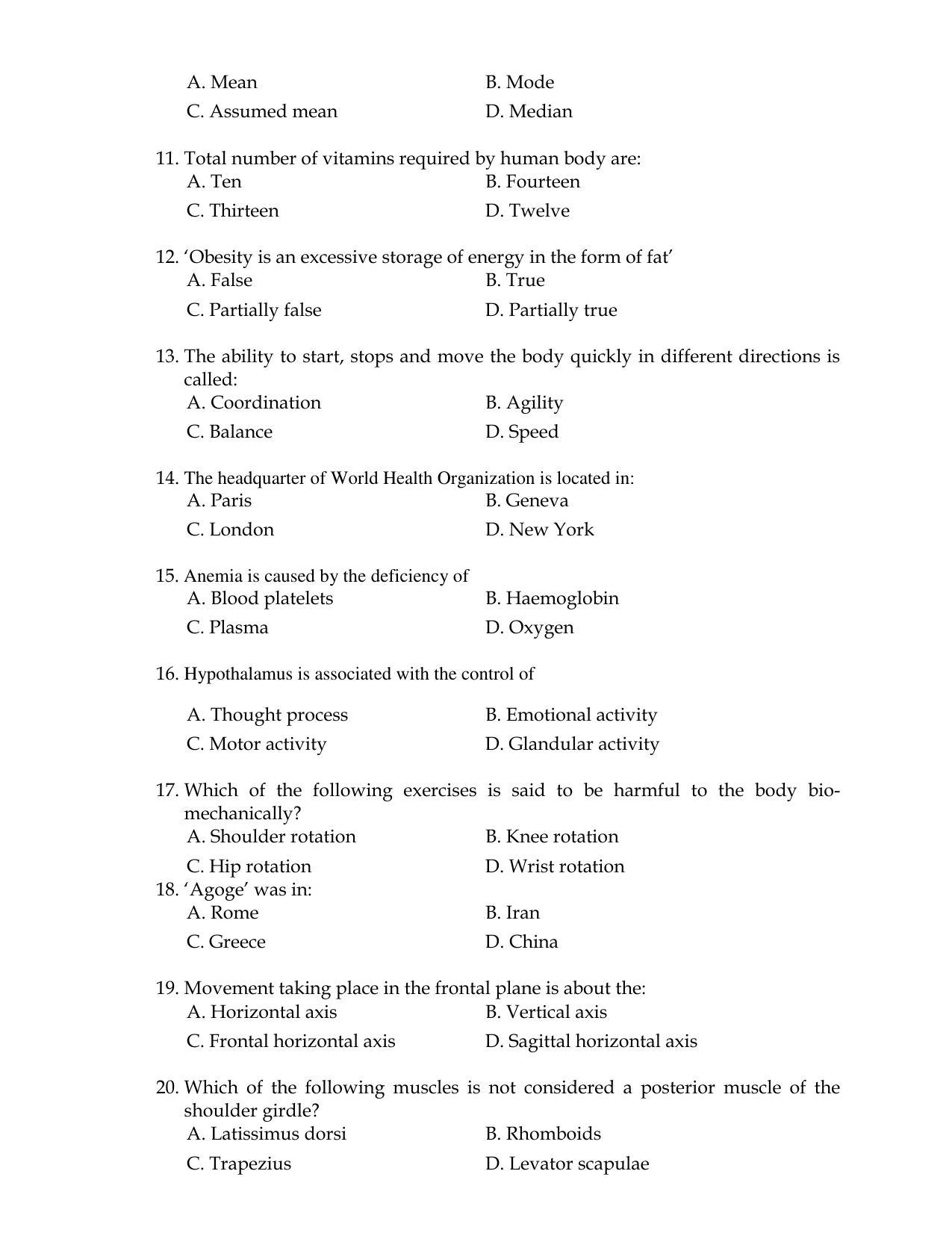 PU CET PG 2017 Question Paper - Page 32