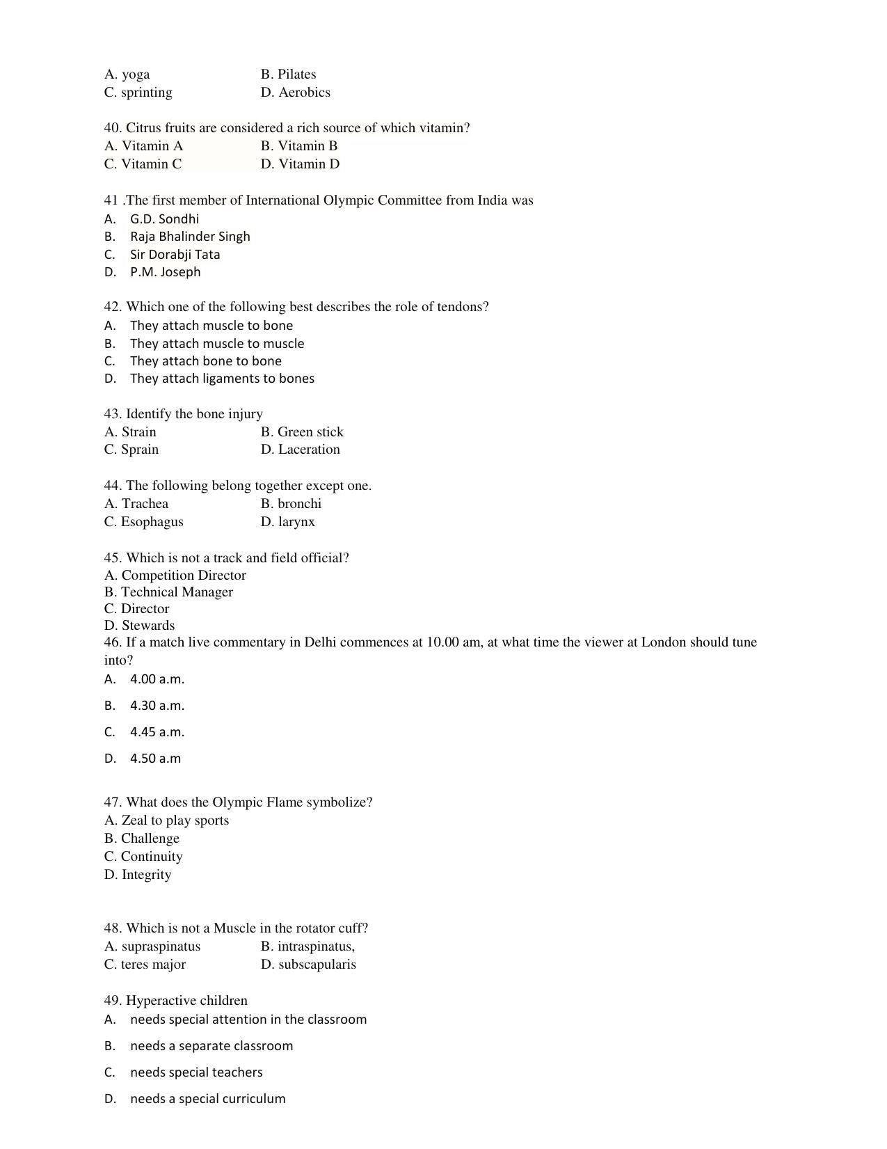 PU CET PG 2017 Question Paper - Page 43