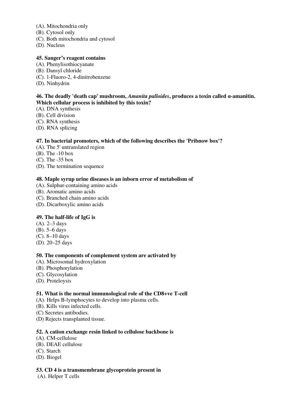 PU CET PG 2017 Question Paper - Page 52