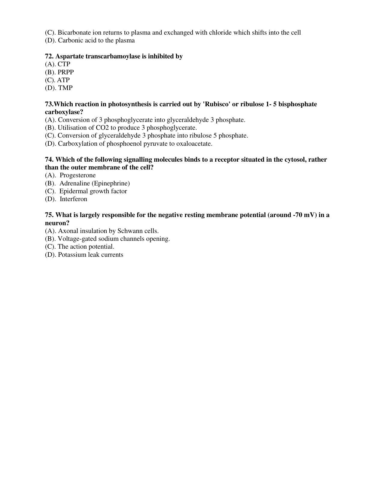 PU CET PG 2017 Question Paper - Page 55