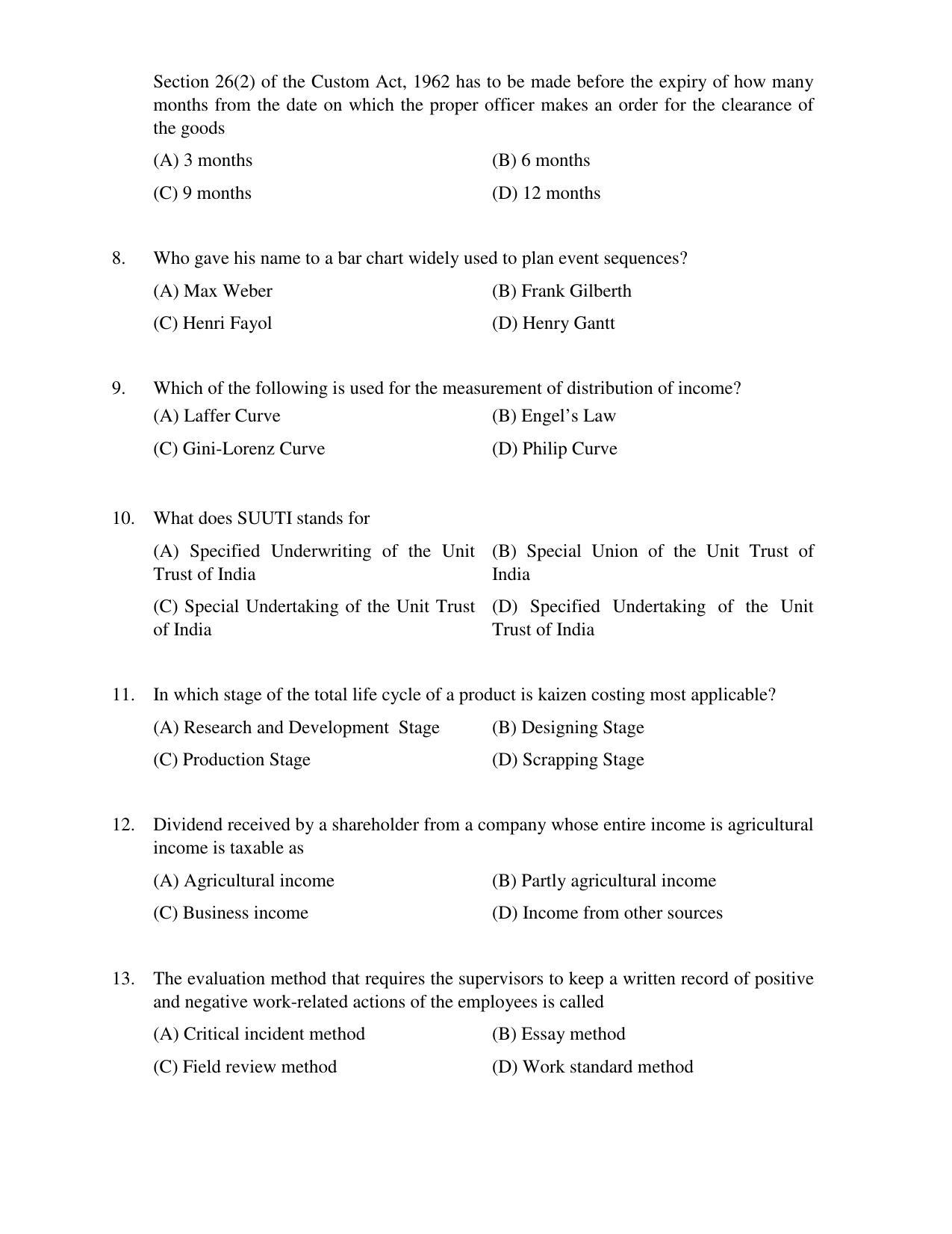 PU CET PG 2017 Question Paper - Page 92