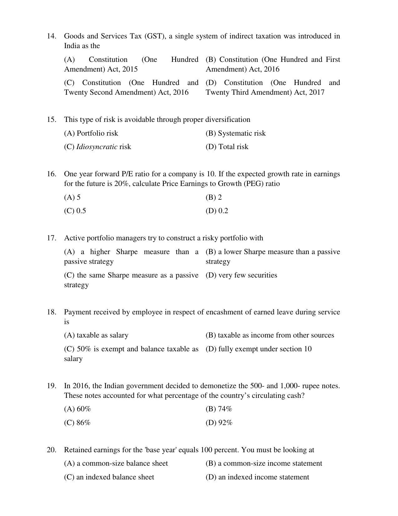 PU CET PG 2017 Question Paper - Page 93