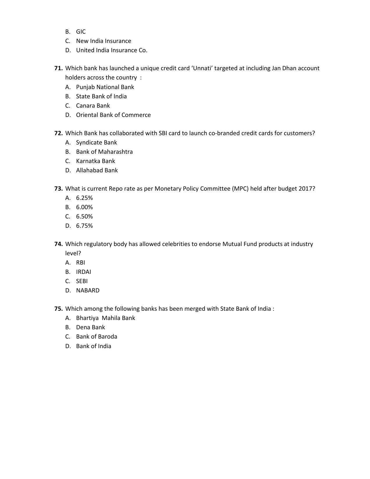 PU CET PG 2017 Question Paper - Page 114