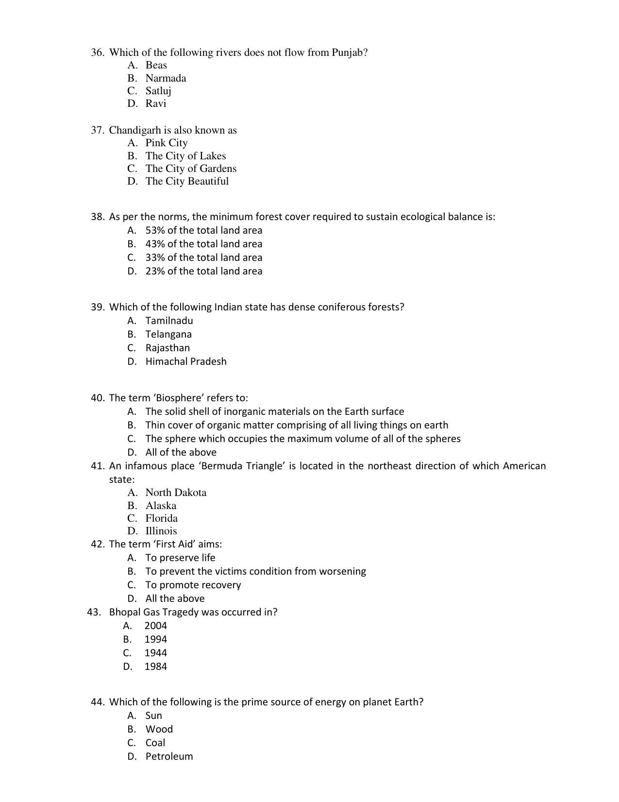 PU CET PG 2017 Question Paper - Page 132