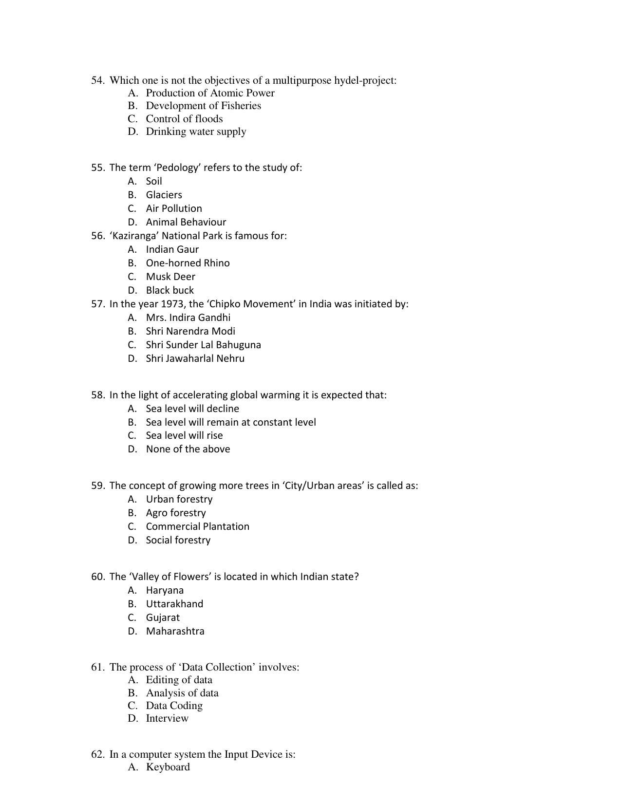 PU CET PG 2017 Question Paper - Page 134