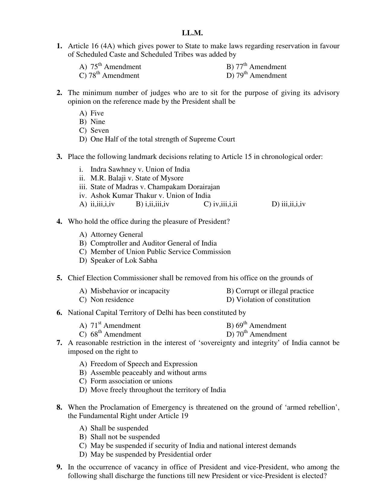 PU CET PG 2017 Question Paper - Page 137