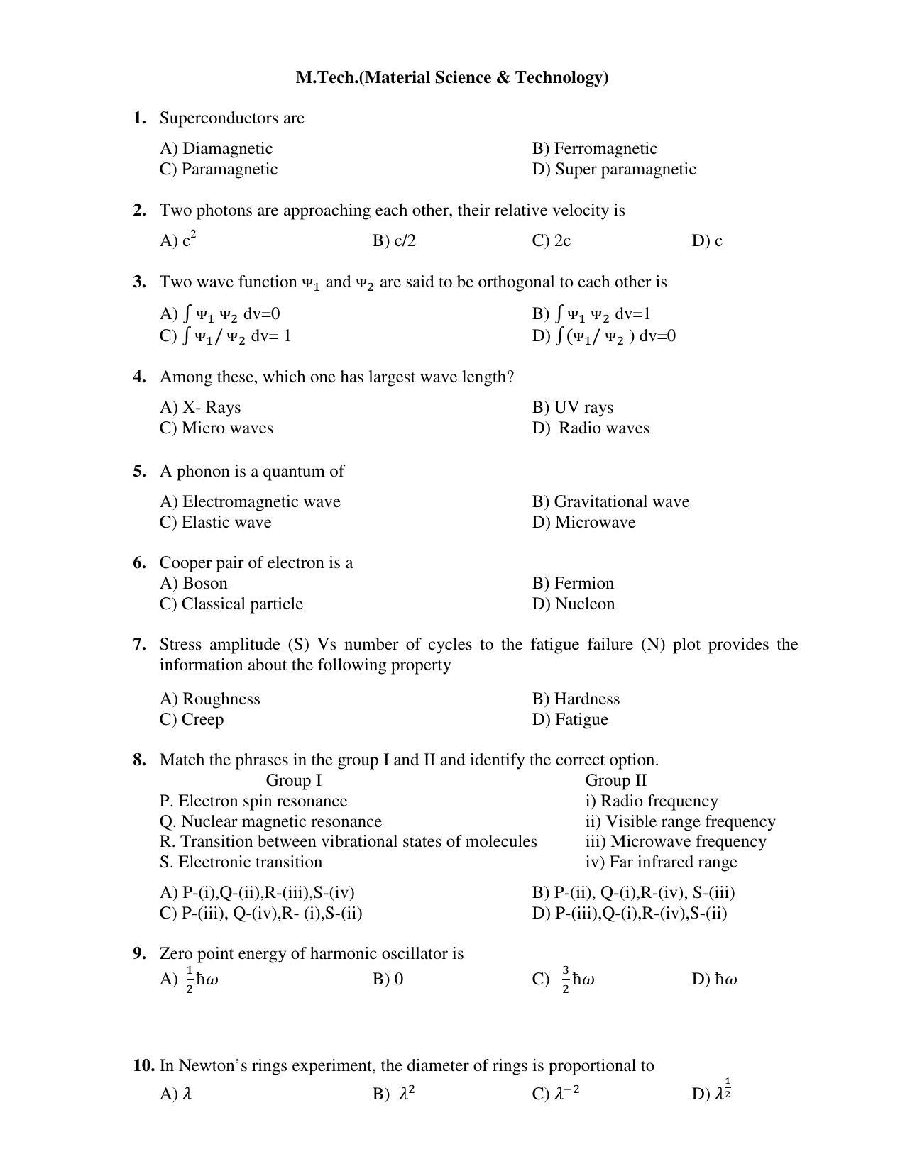 PU CET PG 2017 Question Paper - Page 207