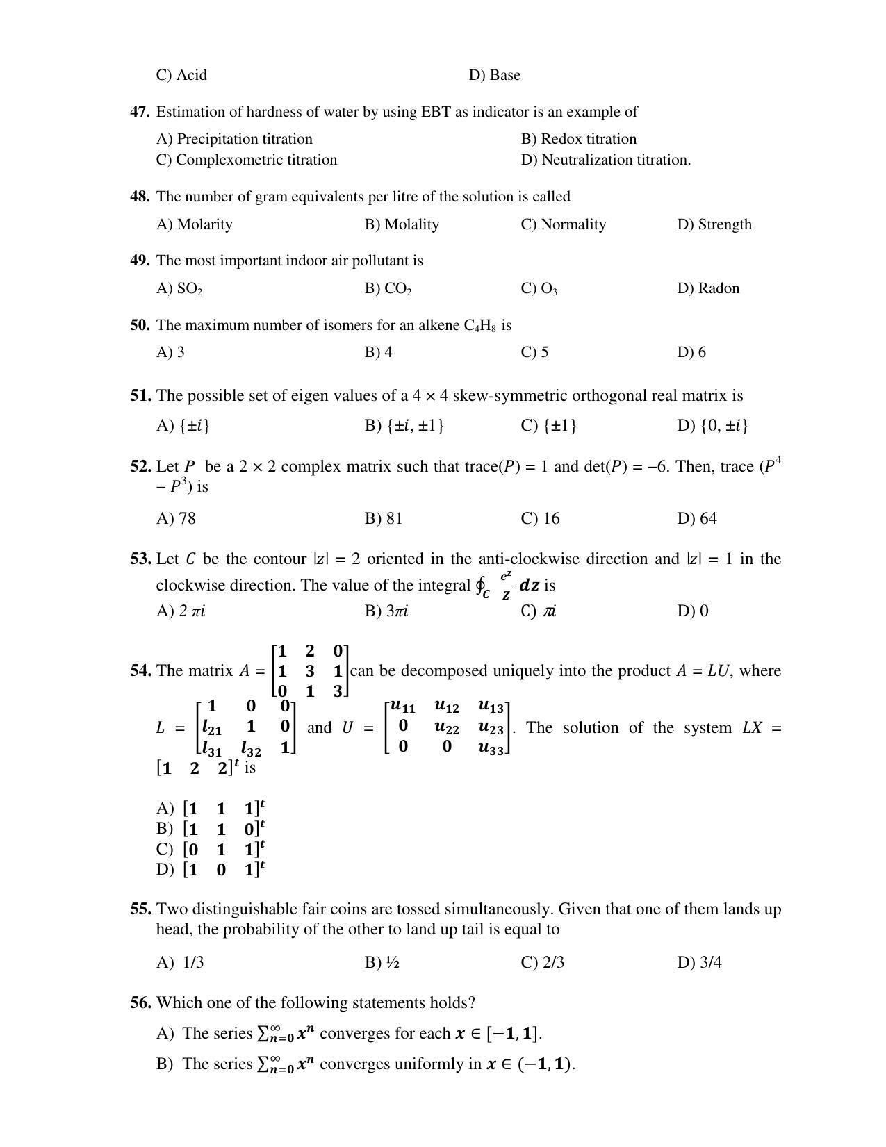 PU CET PG 2017 Question Paper - Page 211