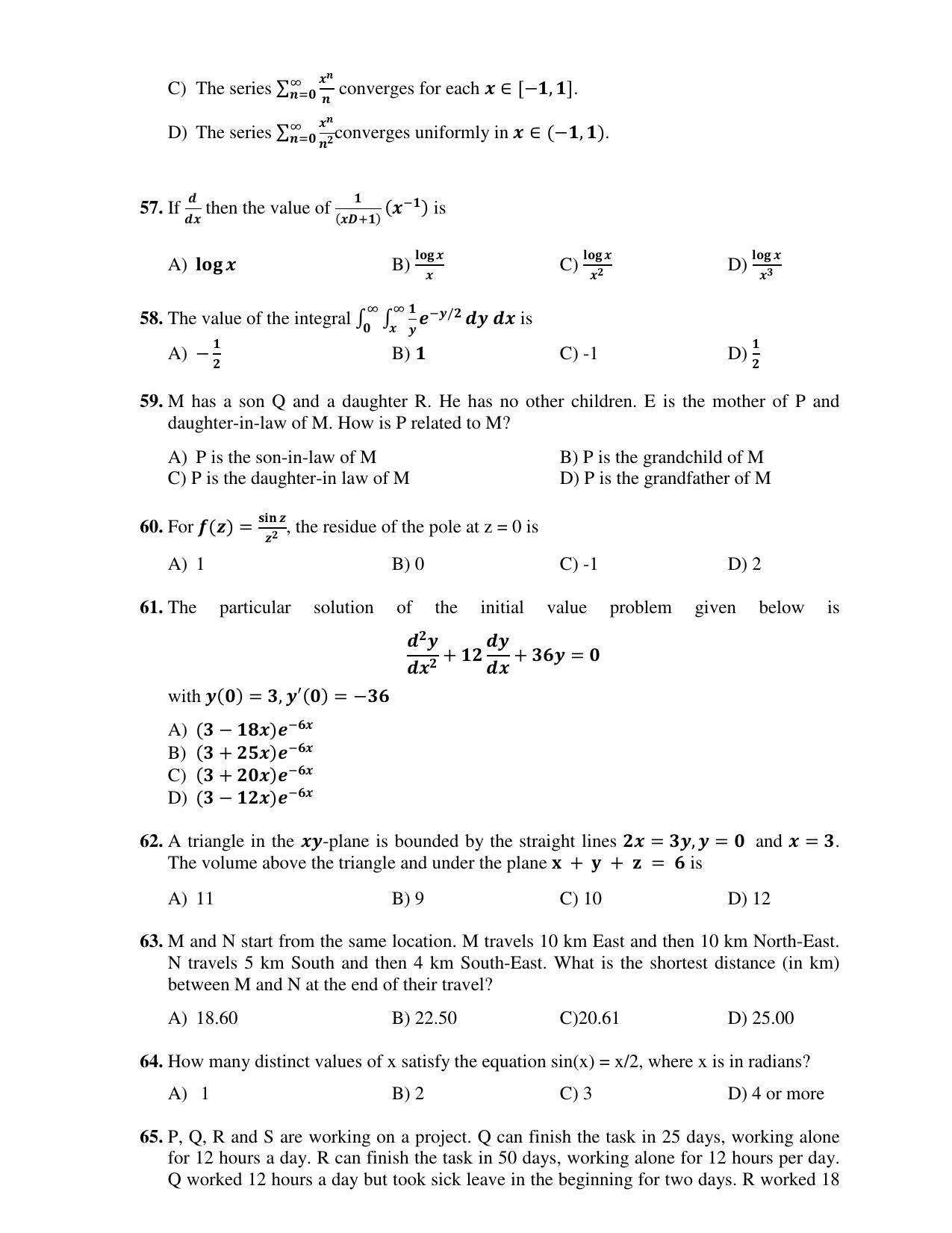 PU CET PG 2017 Question Paper - Page 212