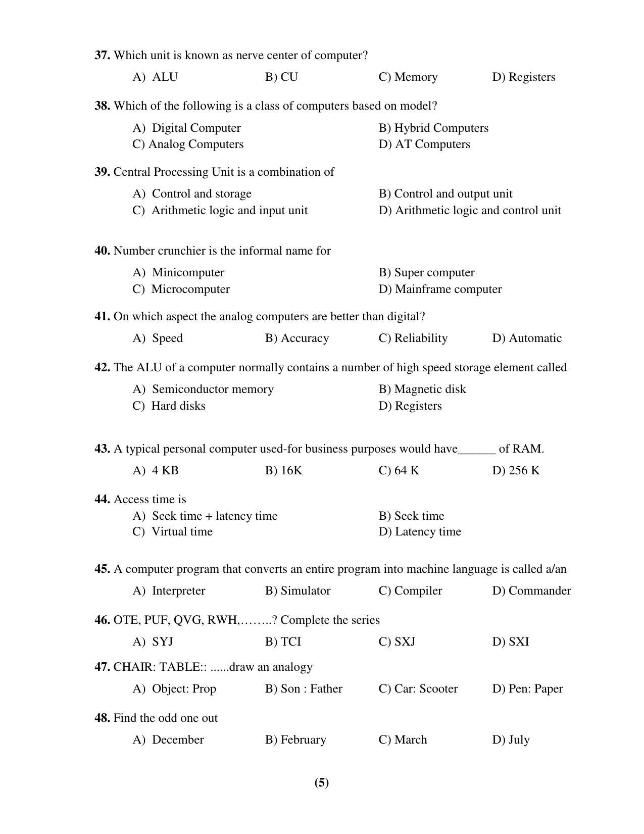 PU CET PG 2017 Question Paper - Page 233