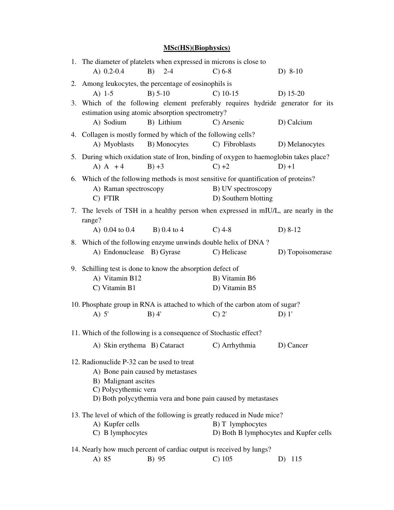 PU CET PG 2017 Question Paper - Page 237