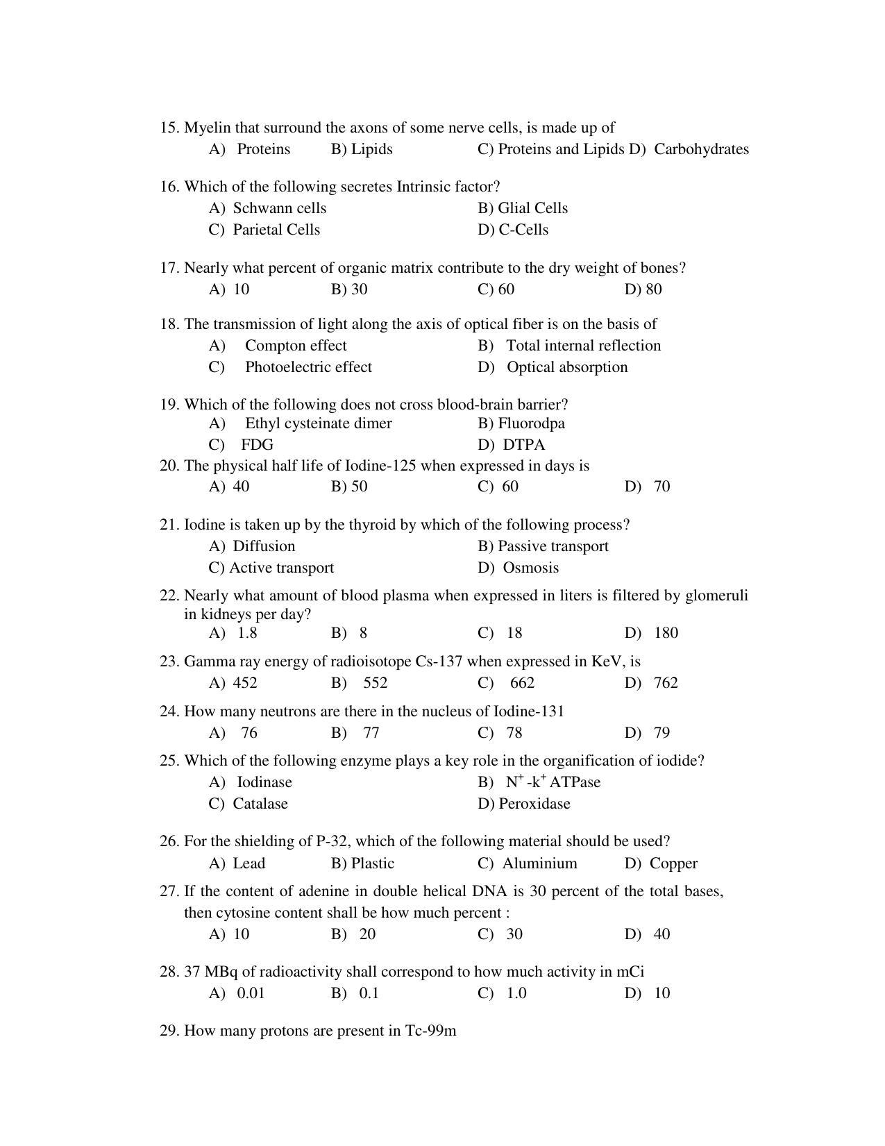 PU CET PG 2017 Question Paper - Page 238