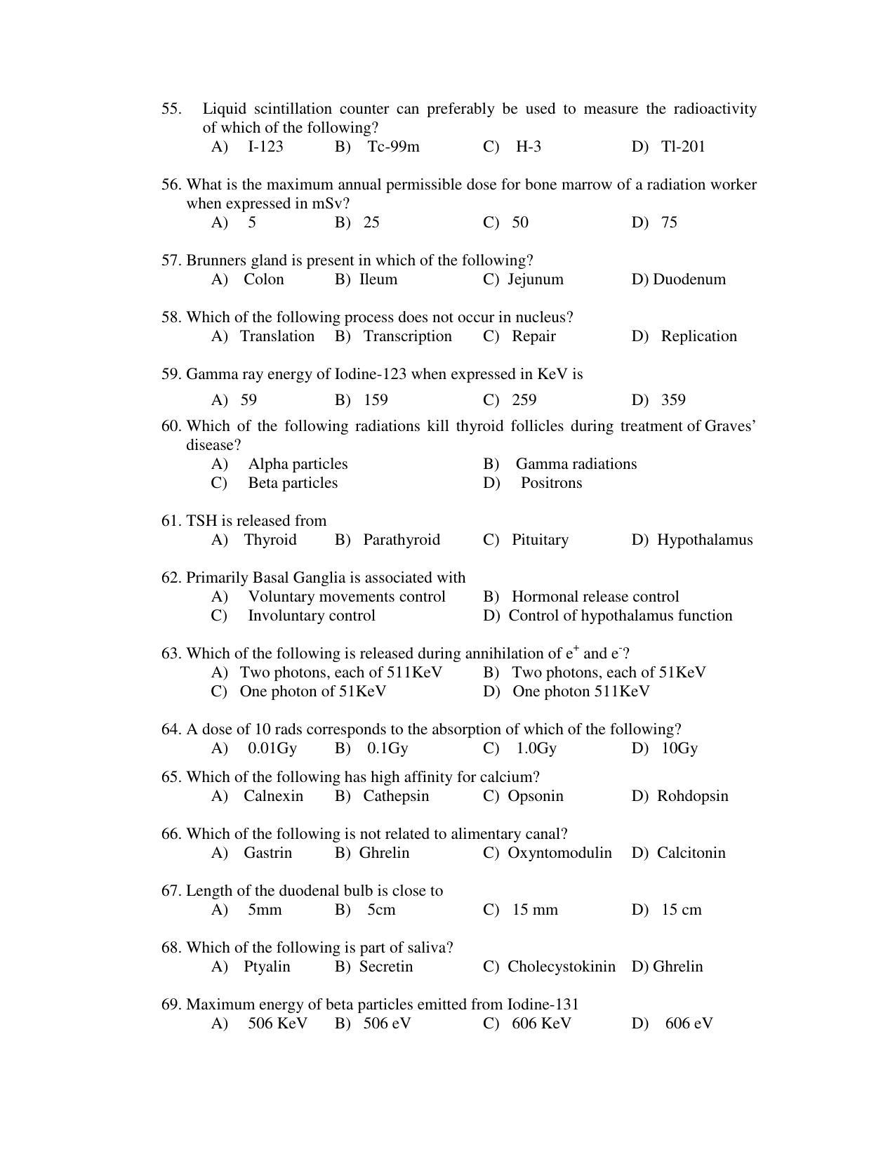 PU CET PG 2017 Question Paper - Page 241