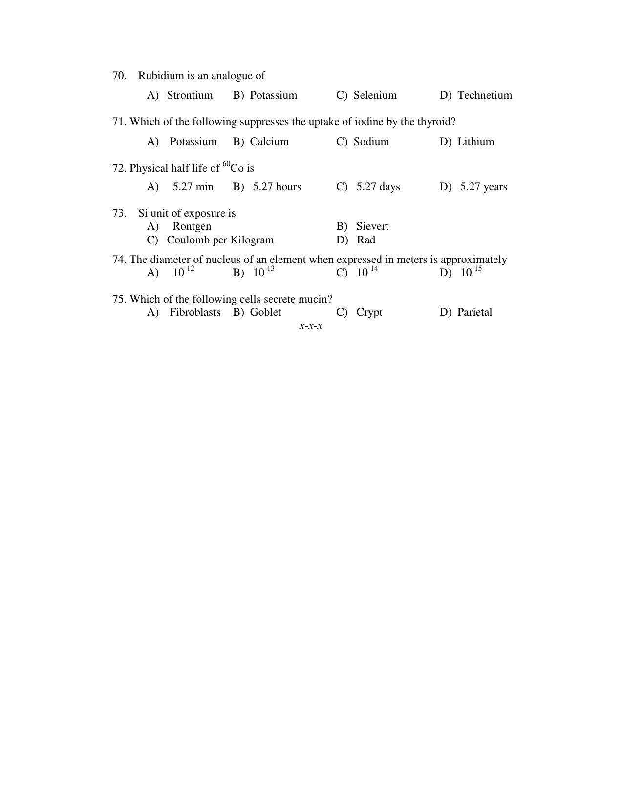 PU CET PG 2017 Question Paper - Page 242
