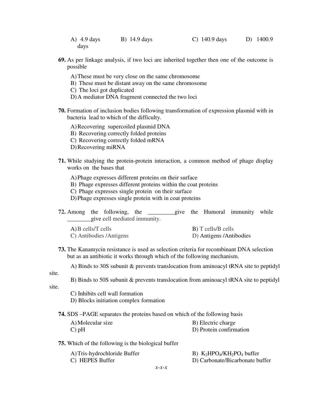 PU CET PG 2017 Question Paper - Page 251