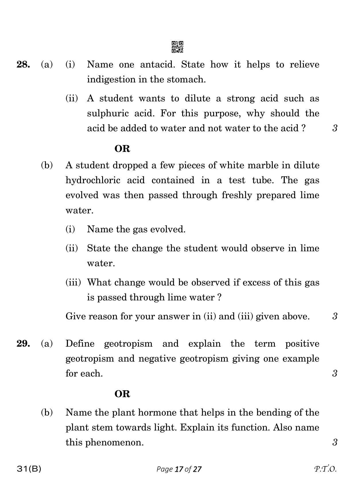 CBSE Class 10 31-B-5 Science for VI 2023 Question Paper - Page 17