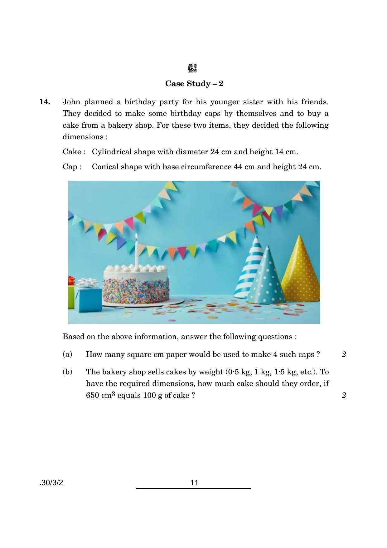 CBSE Class 10 Maths (30/3/2 - SET II) 2022 Question Paper - Page 11