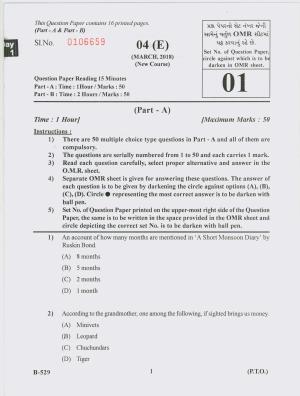 Gujarat Board Class 10th Question Paper 2018 - 04 (English F.L) English New Course ( 10th ENG MED)
