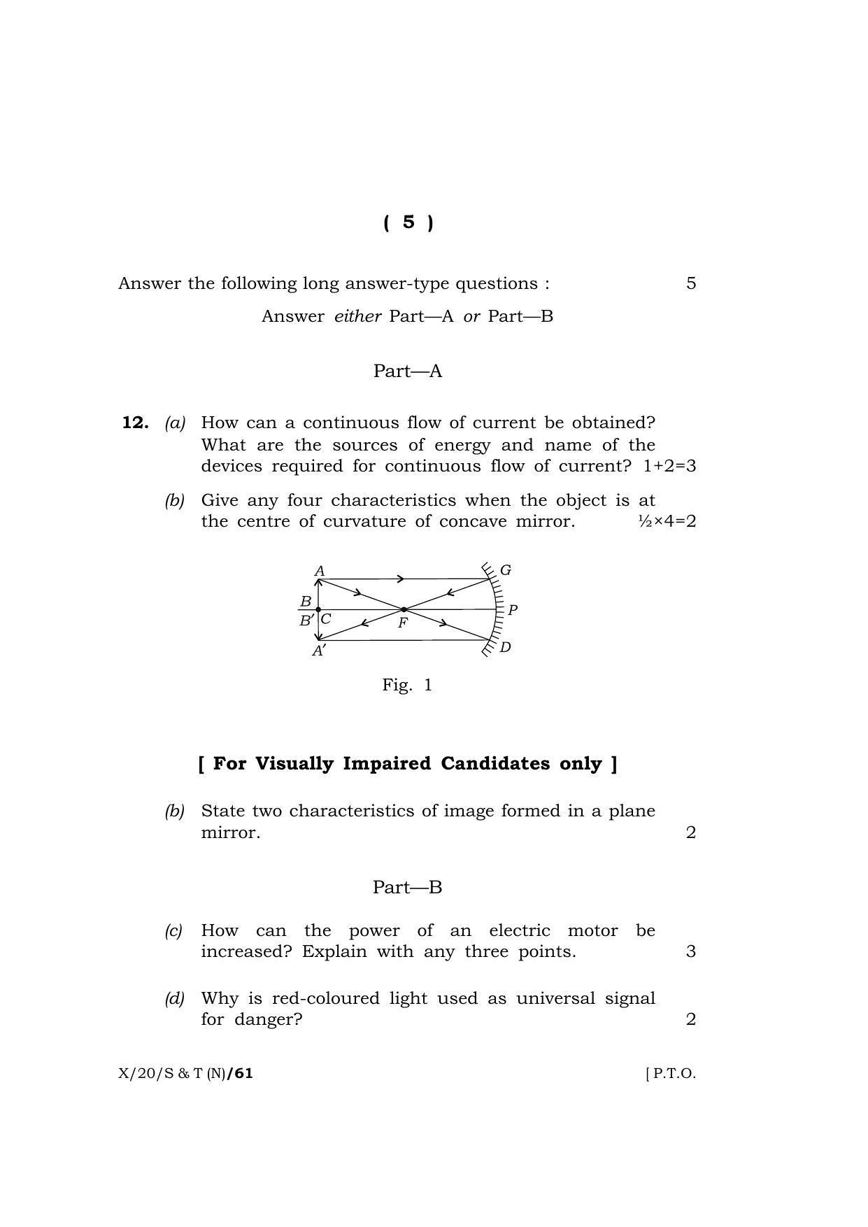 Meghalaya Board (MBOSE) Class 10 SCIENCE AND TECHNOLOGY ( New Course ) 2020 Question Paper - Page 5