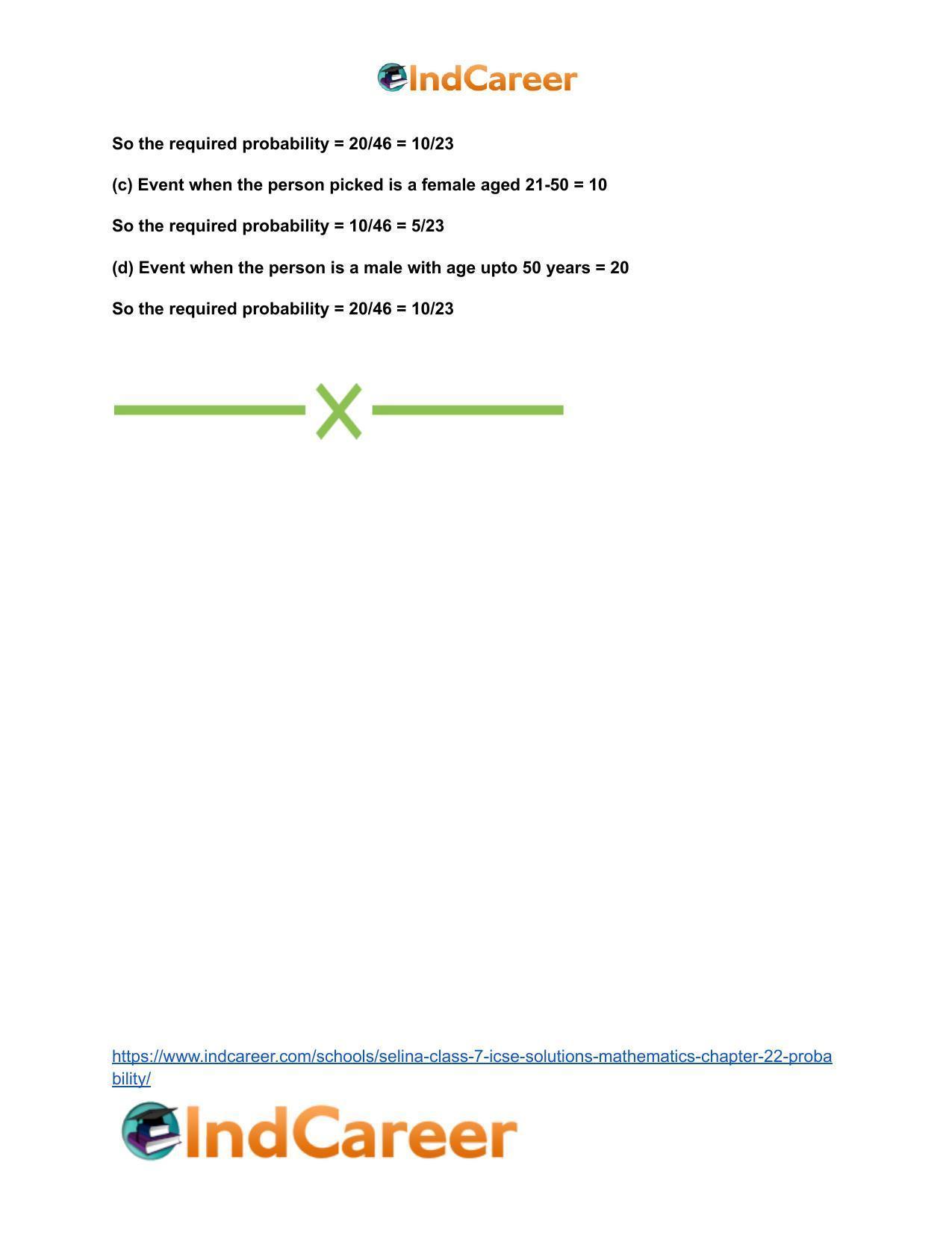 Selina Class 7 ICSE Solutions Mathematics : Chapter 22- Probability - Page 17