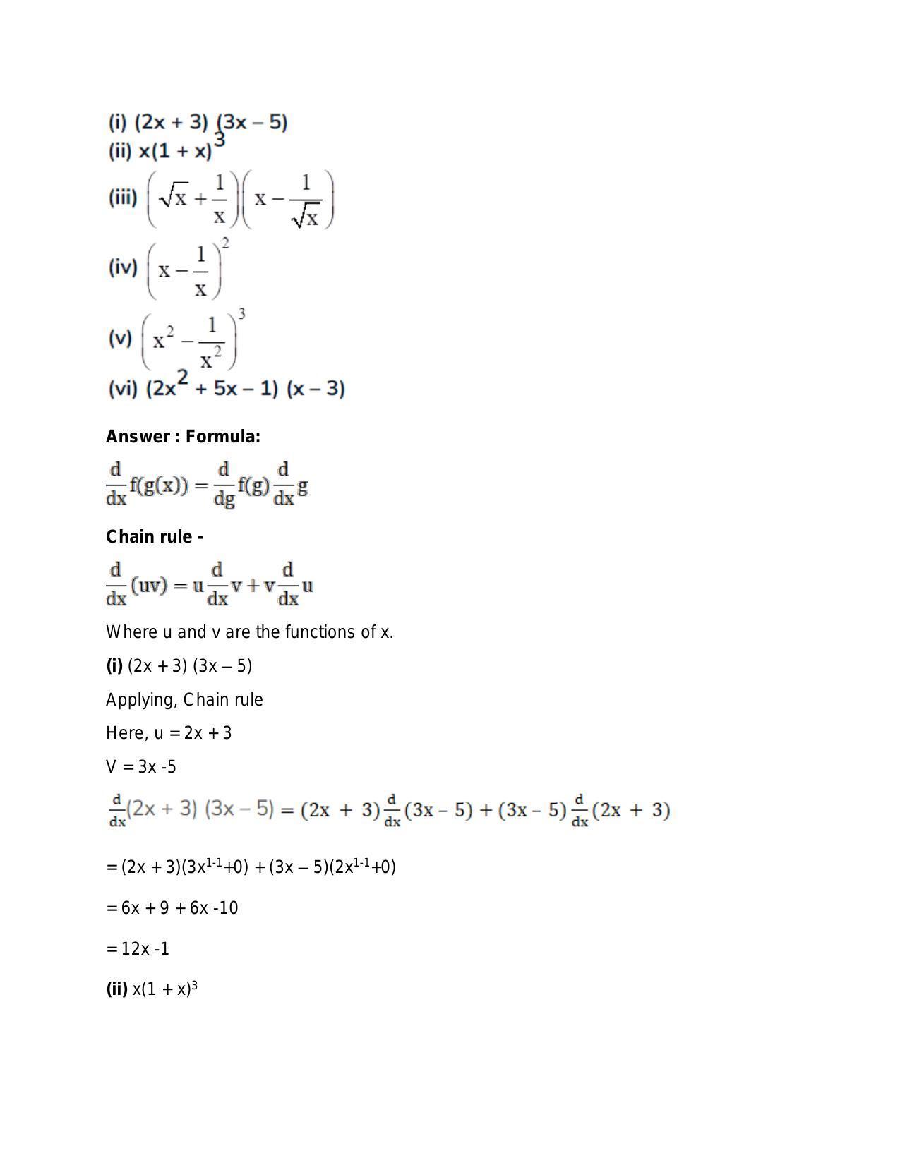 Chapter 28: Differentiation: RS Aggarwal Class 11 Solutions - Page 11