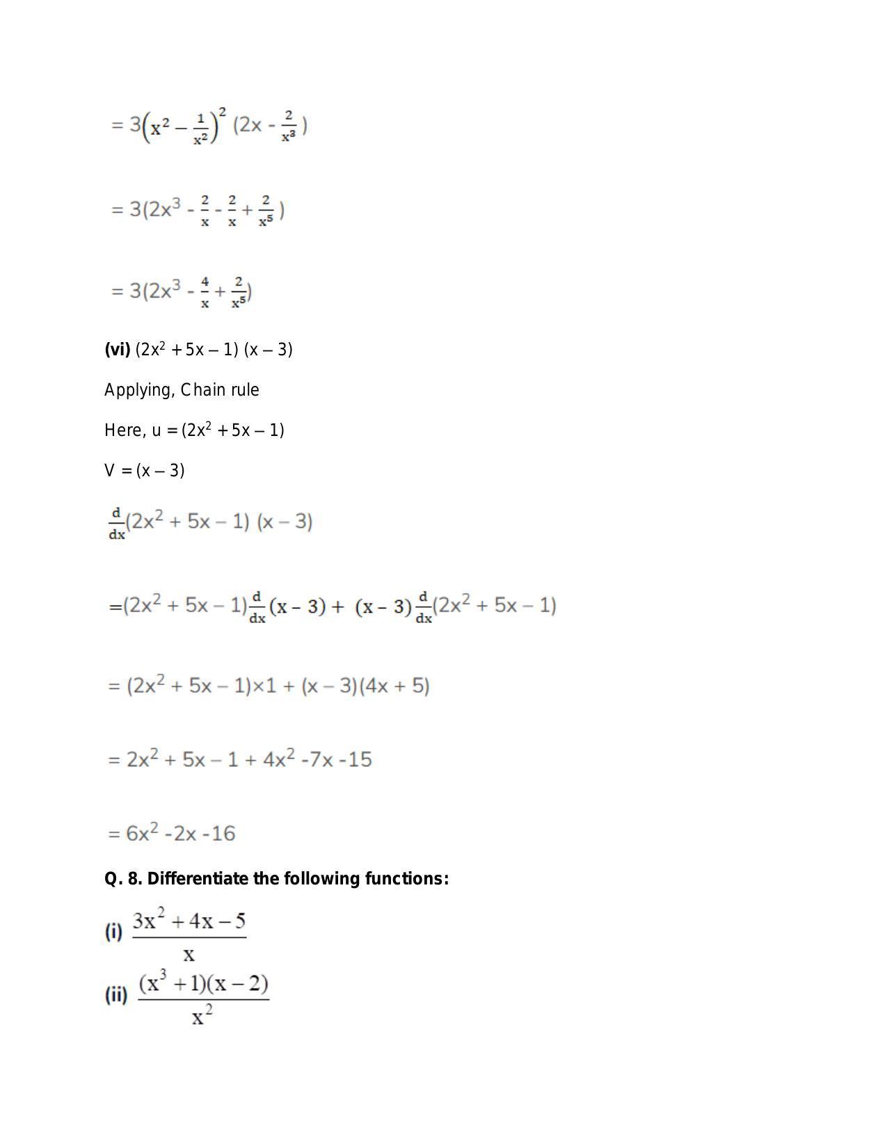Chapter 28: Differentiation: RS Aggarwal Class 11 Solutions - Page 14
