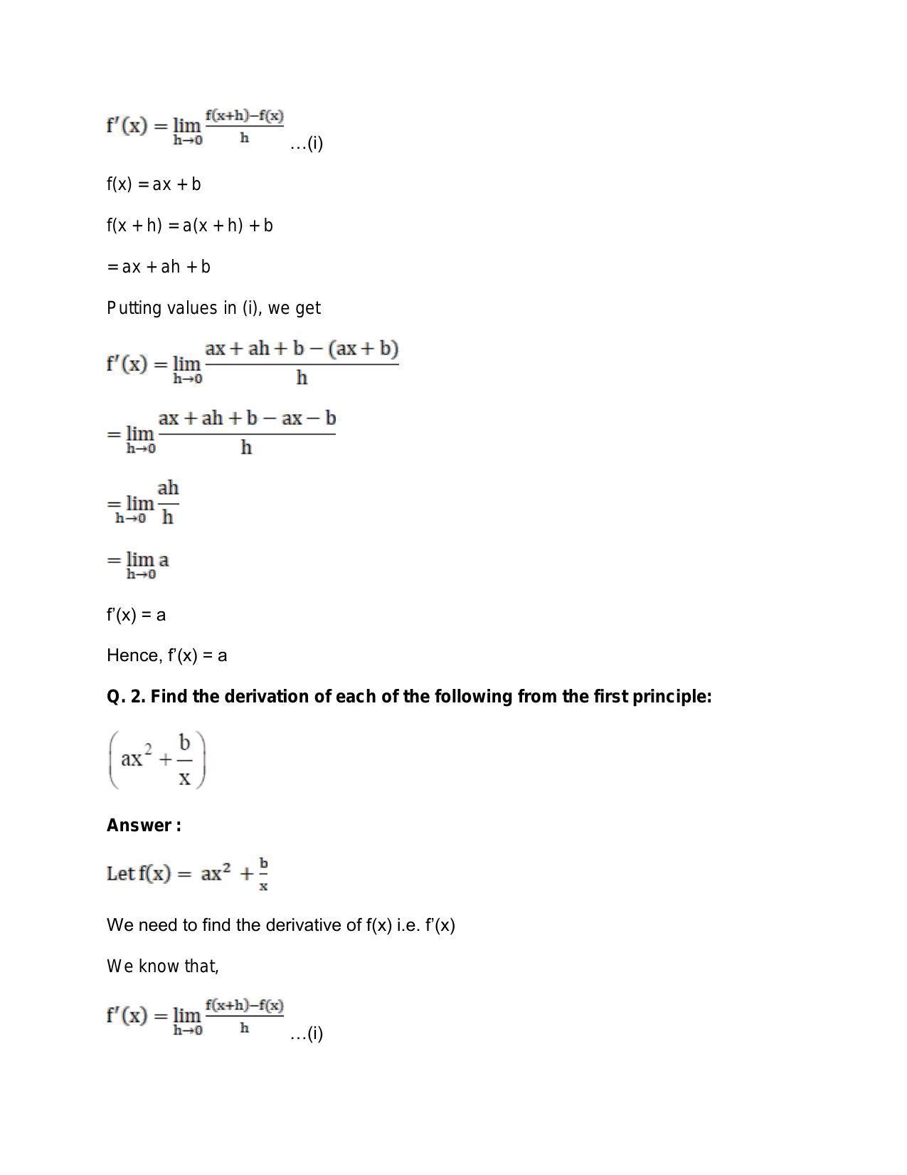 Chapter 28: Differentiation: RS Aggarwal Class 11 Solutions - Page 24