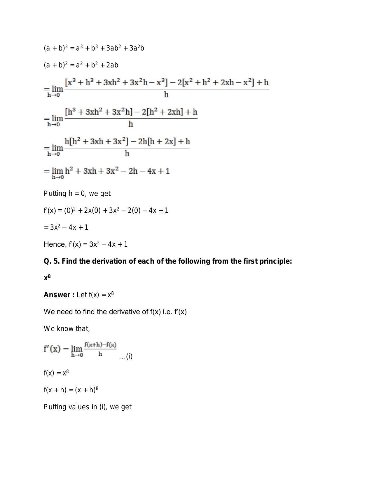 Chapter 28: Differentiation: RS Aggarwal Class 11 Solutions - Page 28
