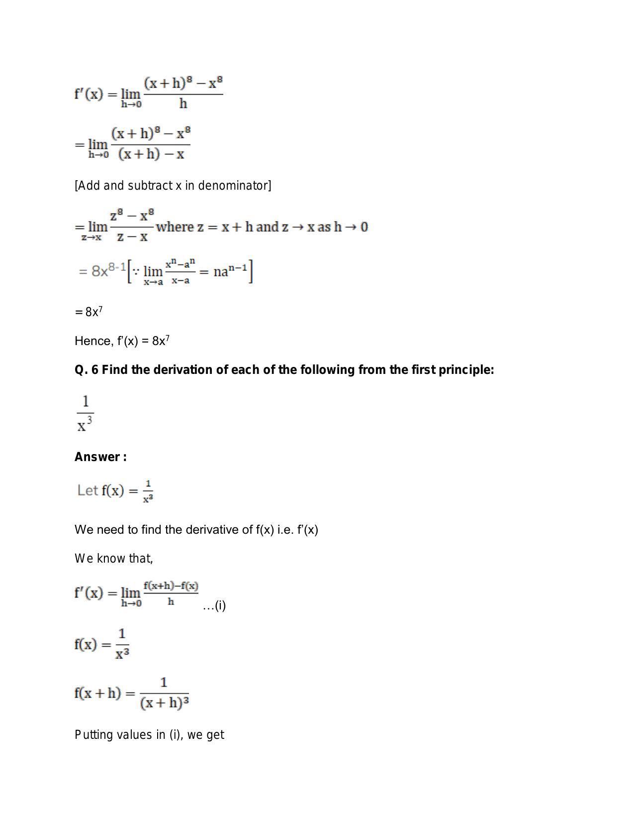 Chapter 28: Differentiation: RS Aggarwal Class 11 Solutions - Page 29