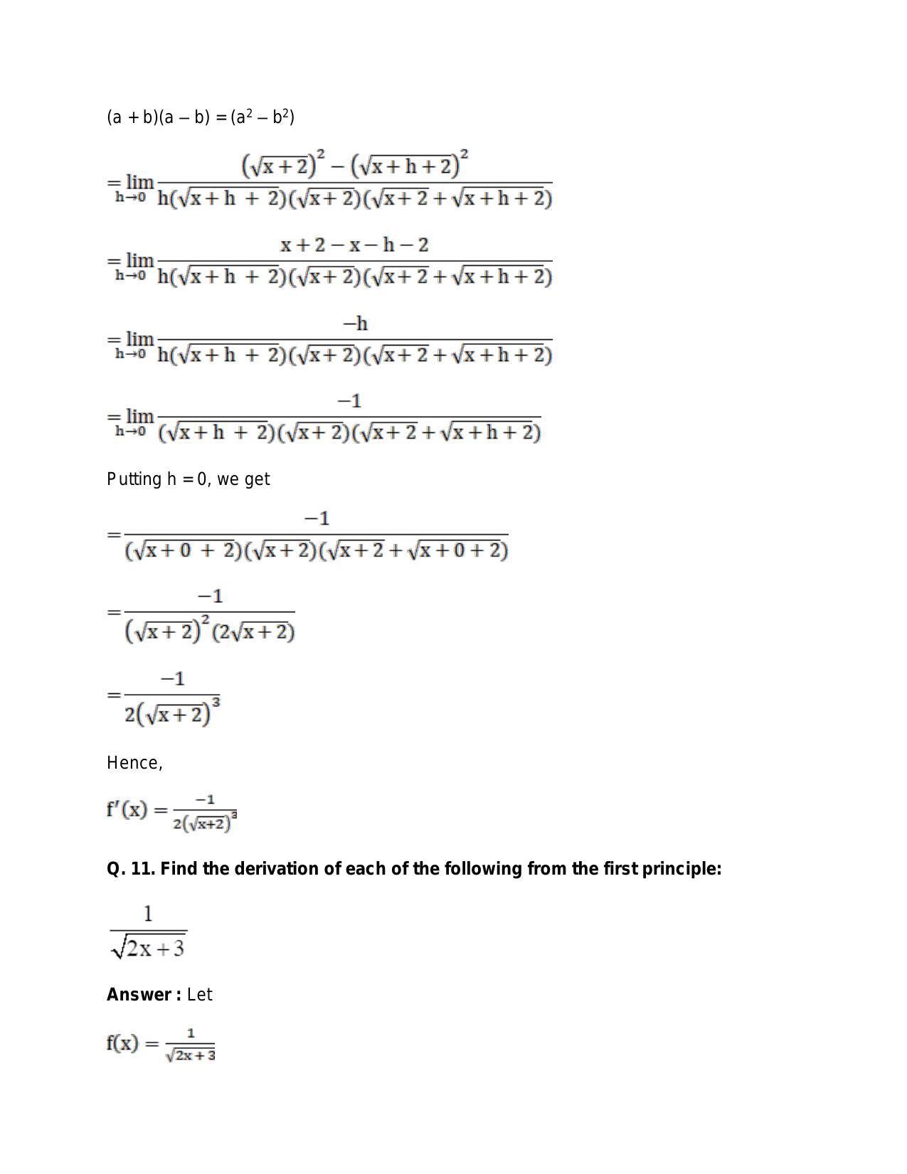 Chapter 28: Differentiation: RS Aggarwal Class 11 Solutions - Page 36