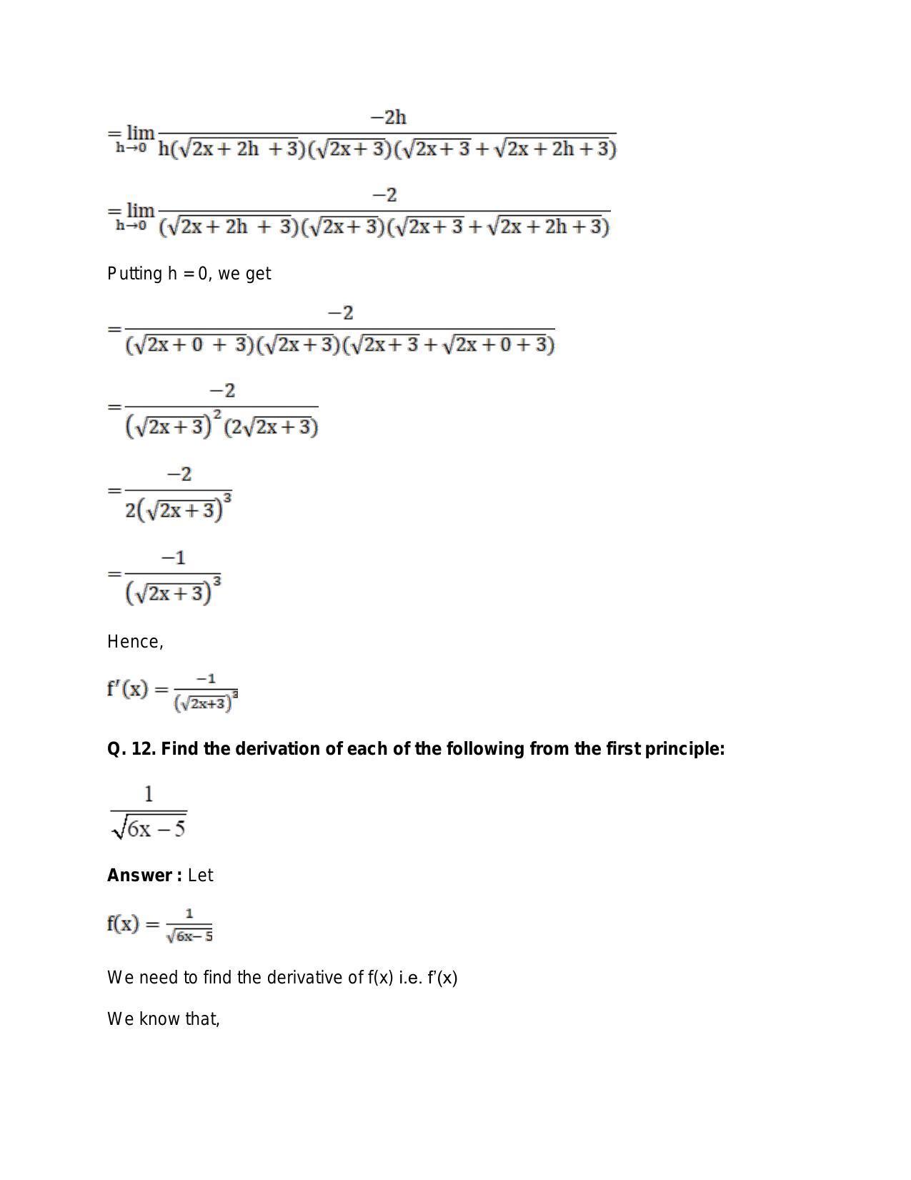 Chapter 28: Differentiation: RS Aggarwal Class 11 Solutions - Page 38