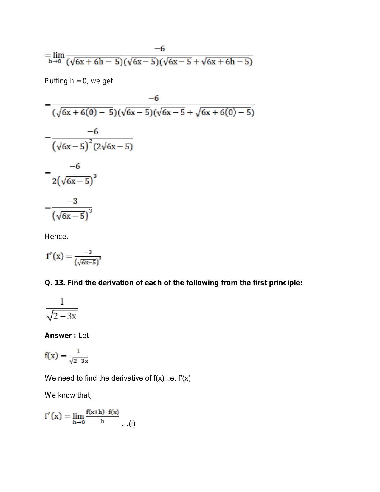 Chapter 28: Differentiation: RS Aggarwal Class 11 Solutions - Page 40