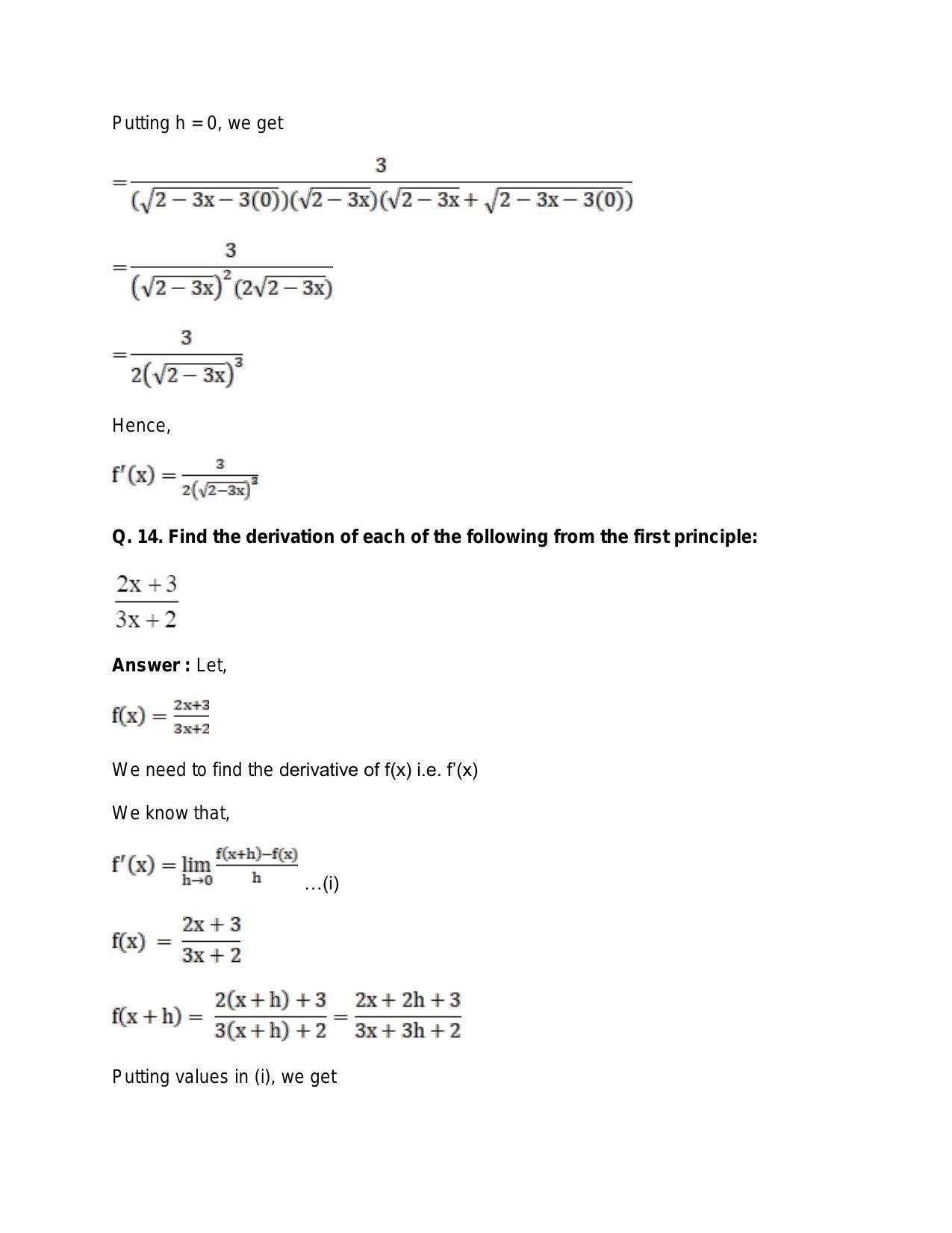 Chapter 28: Differentiation: RS Aggarwal Class 11 Solutions - Page 42