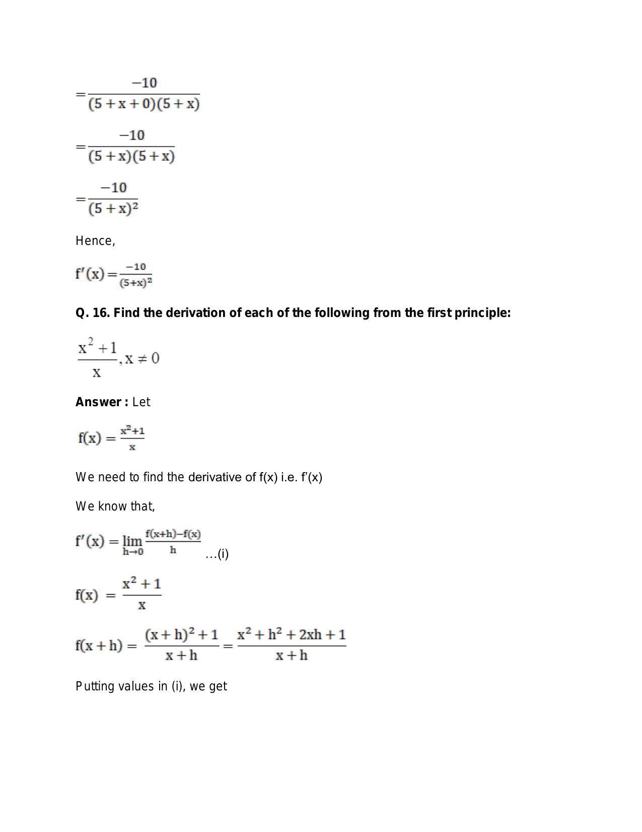 Chapter 28: Differentiation: RS Aggarwal Class 11 Solutions - Page 45