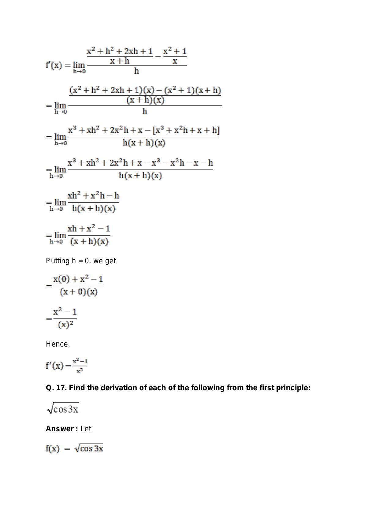 Chapter 28: Differentiation: RS Aggarwal Class 11 Solutions - Page 46